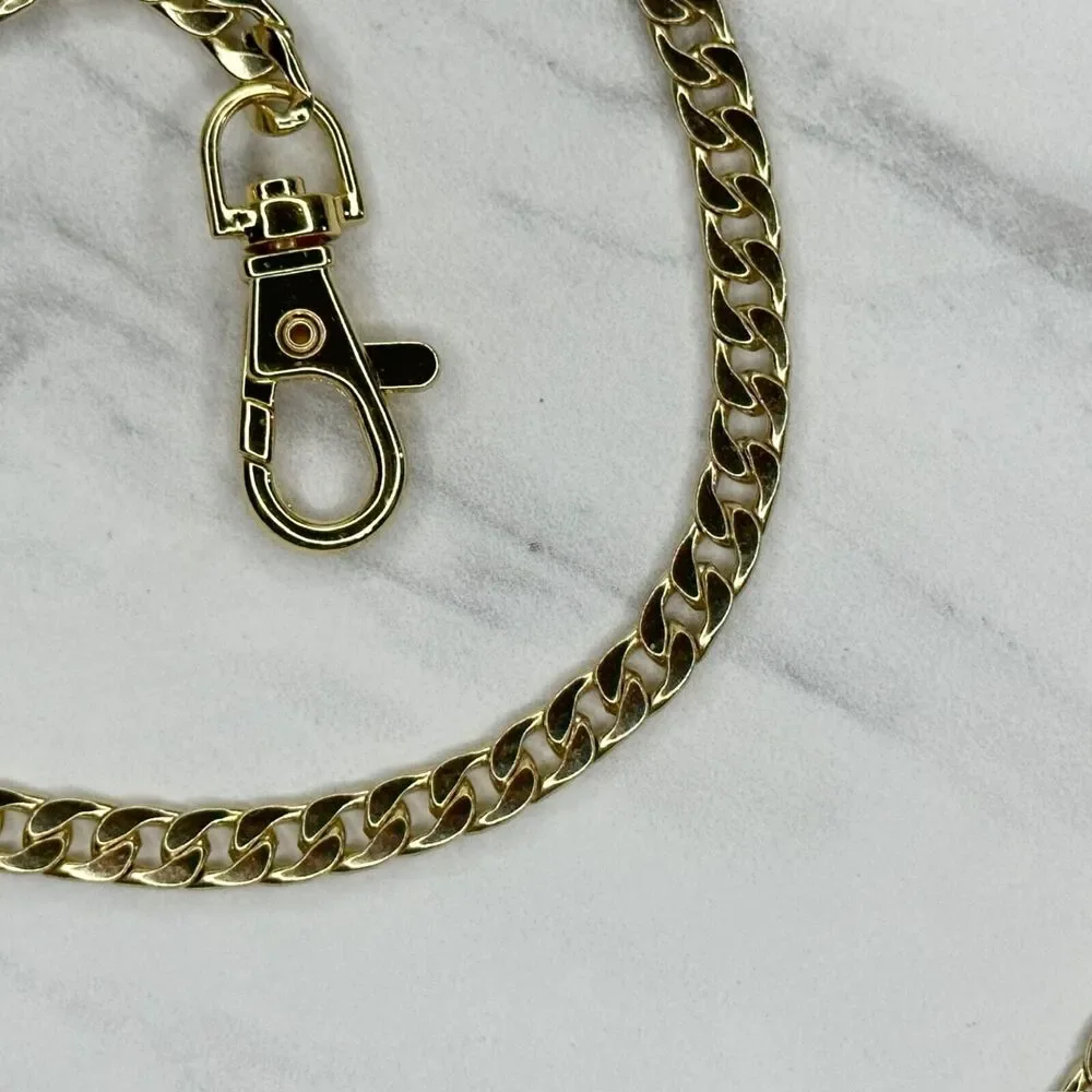 Gold Tone Skinny Flat Chain Link Purse Handbag Replacement Strap 46